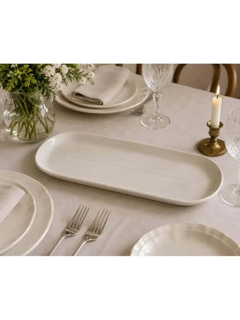 Pillivuyt France Large White Porcelain Salmon Fish Serving Platter 22”